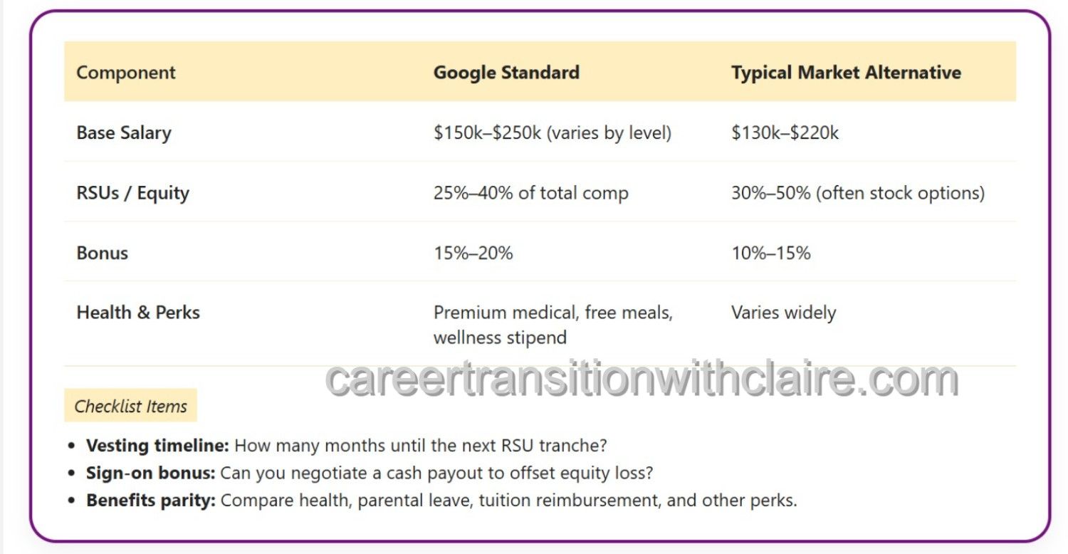 Google vs market compensation comparison